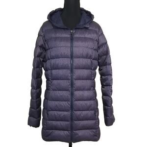 Eddie Bauer Women’s CirrusLite Hooded Parka Heathered Blue Down Puffer Jacket S